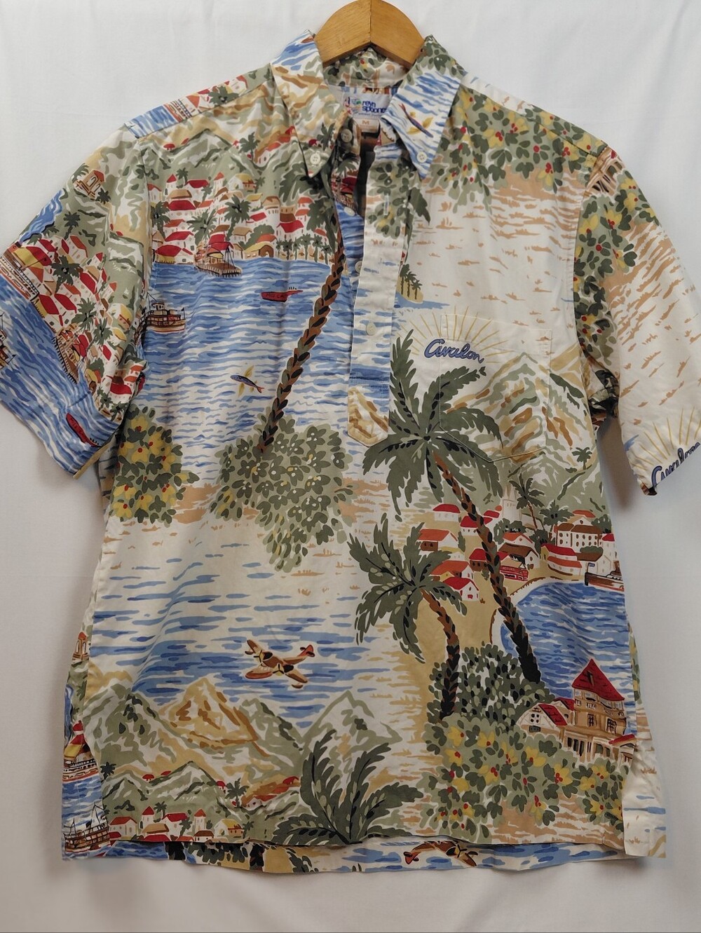 Reyn Spooner Vintage Catalina Island Popover Cotton Shirt Men's Size Medium